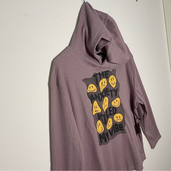 4th Dimension men emoji melting happy face sweatshirt hoddie L NWT - Picture 6 of 11